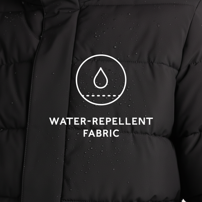 Tunnard Mens Short Shower Resistant Insulated Jacket - Black