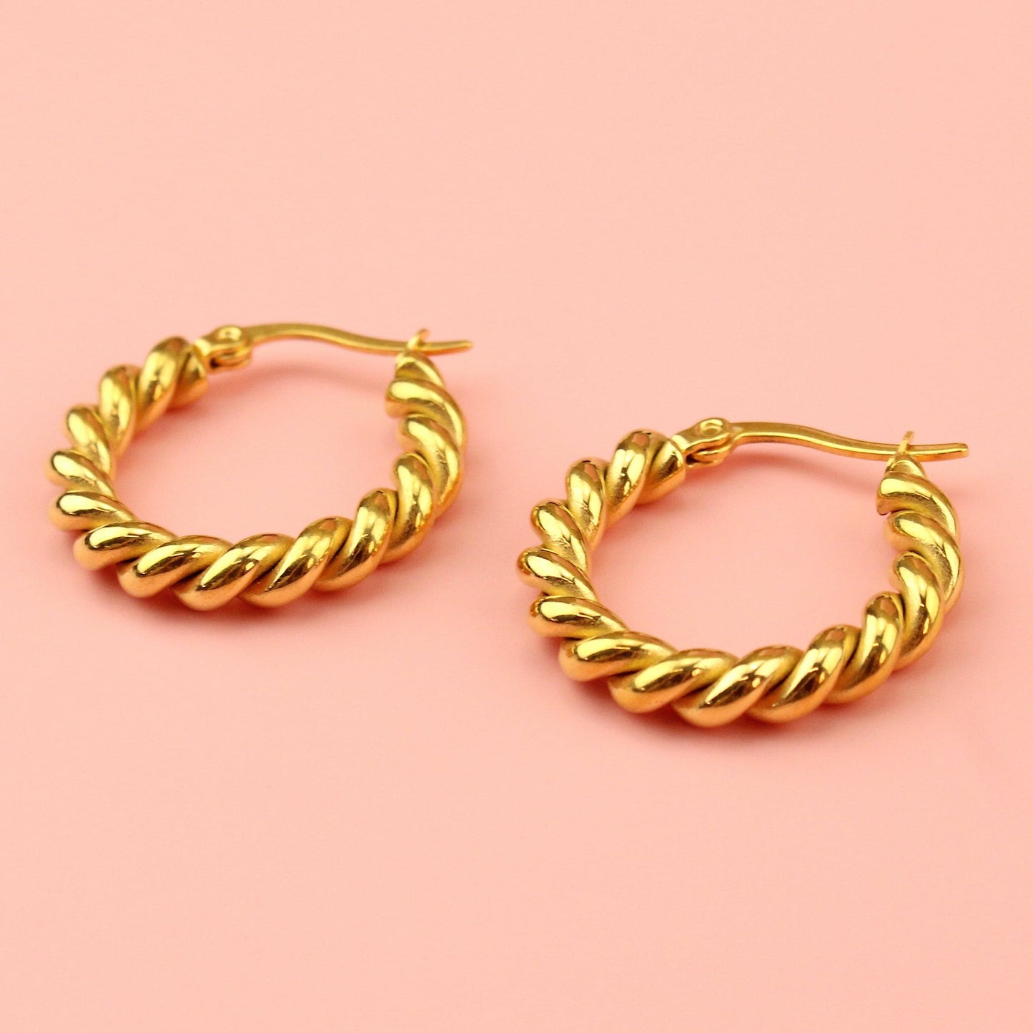 Twist and Shout Hoop Earrings (Gold Plated)