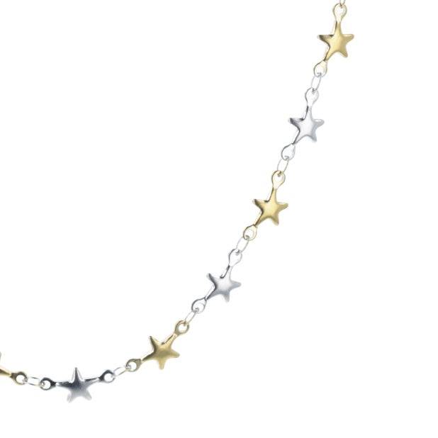 Two Toned Star Chain Necklace
