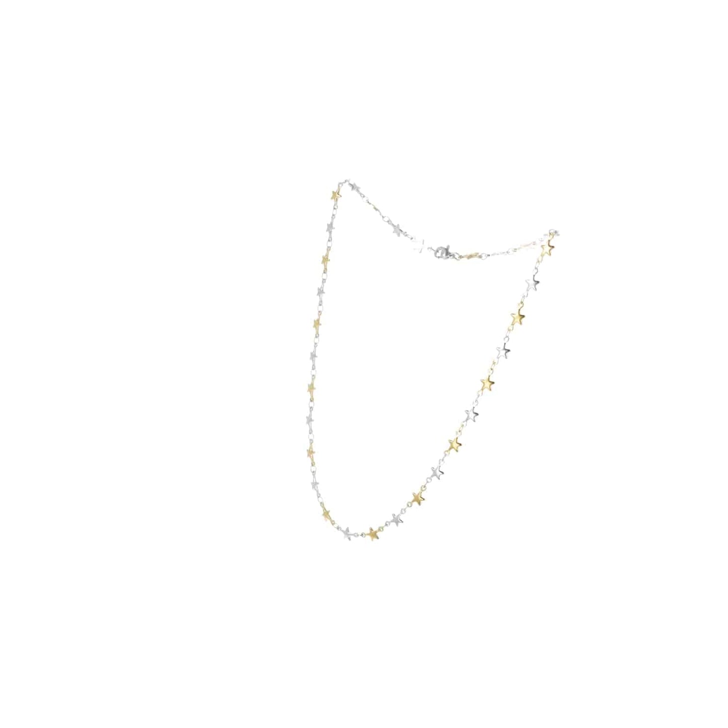 Two Toned Star Chain Necklace