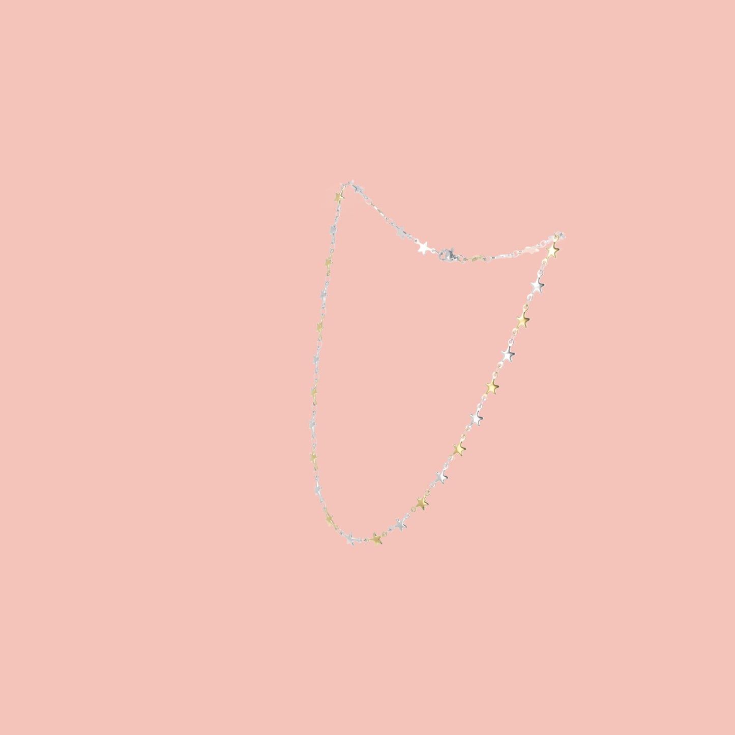 Two Toned Star Chain Necklace