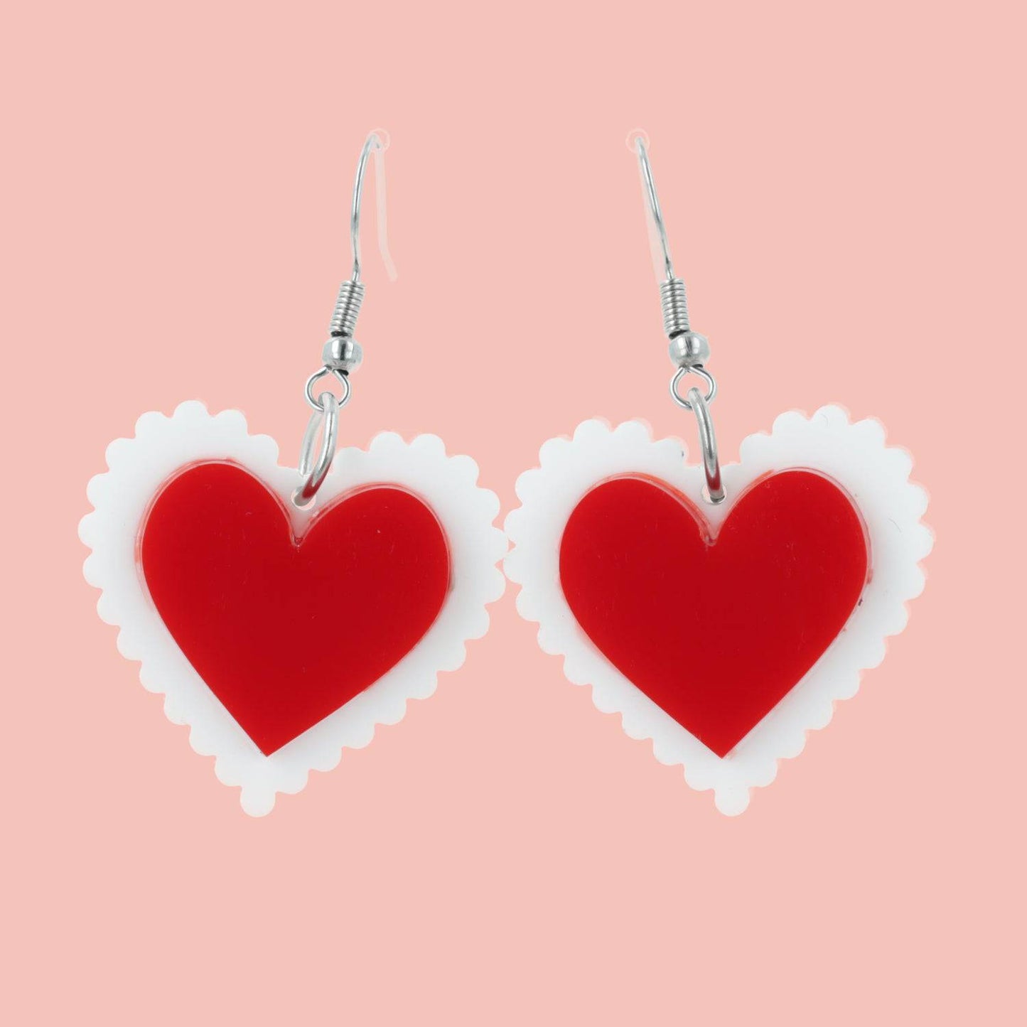 Uncle Fester Heart Apron Earrings