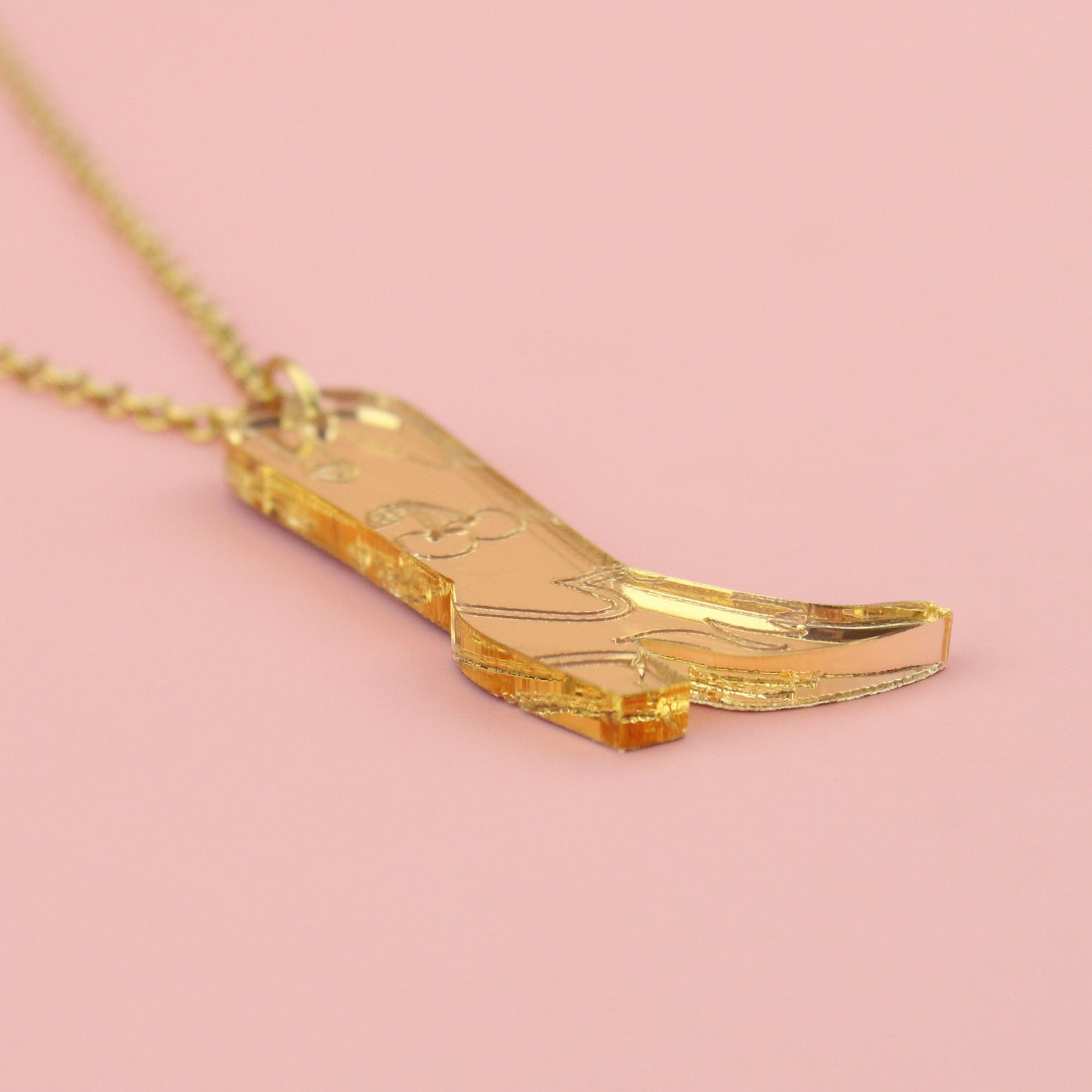 Working 9-5 Gold Cowgirl Boot Necklace