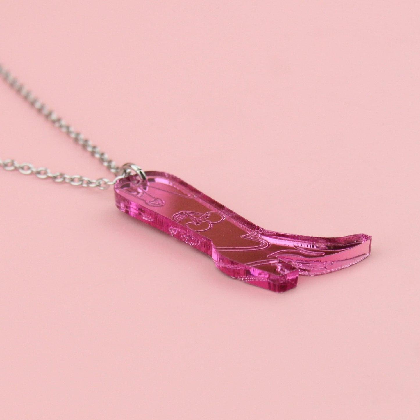 Working 9-5 Pink Cowgirl Boot Necklace