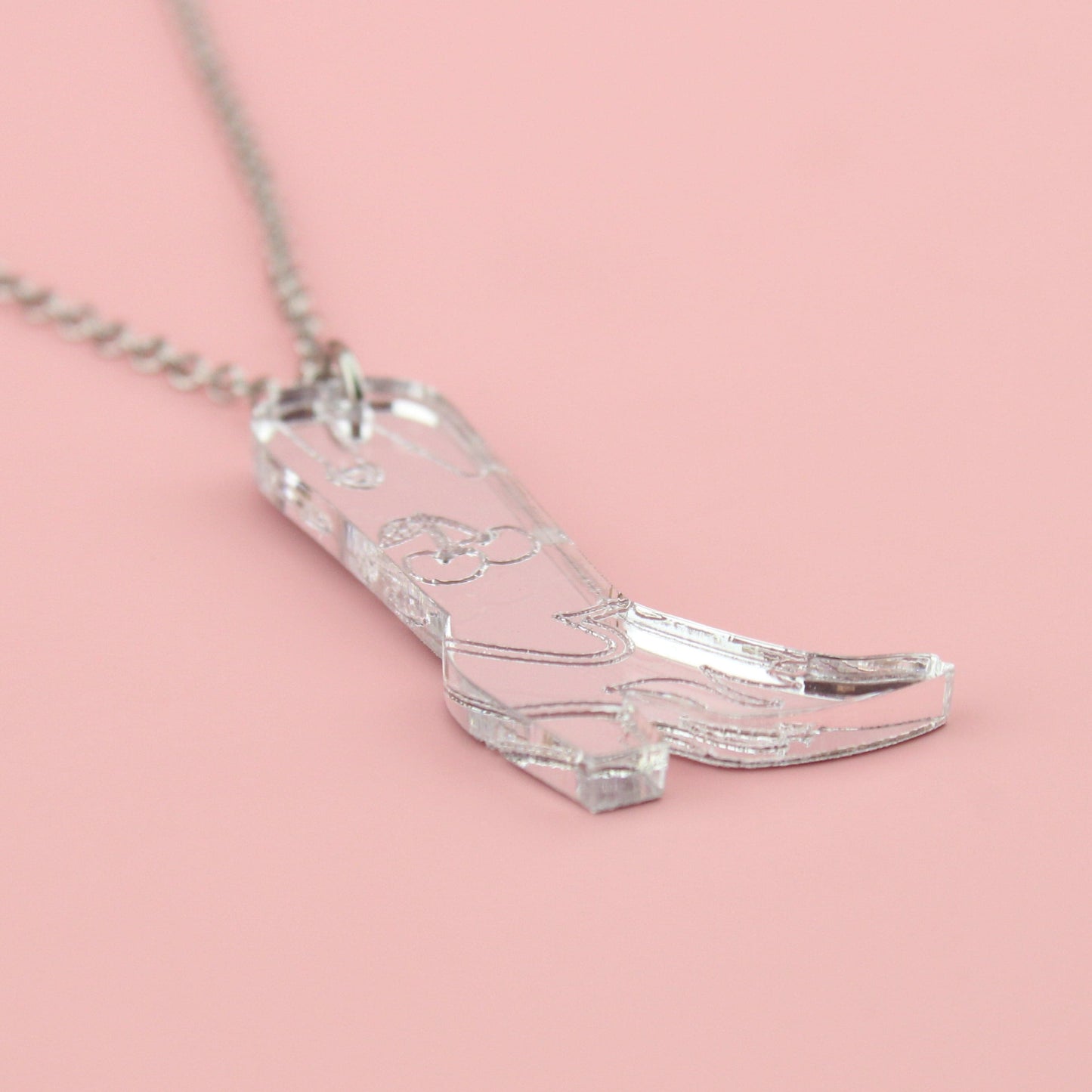 Working 9-5 Silver Cowgirl Boot Necklace