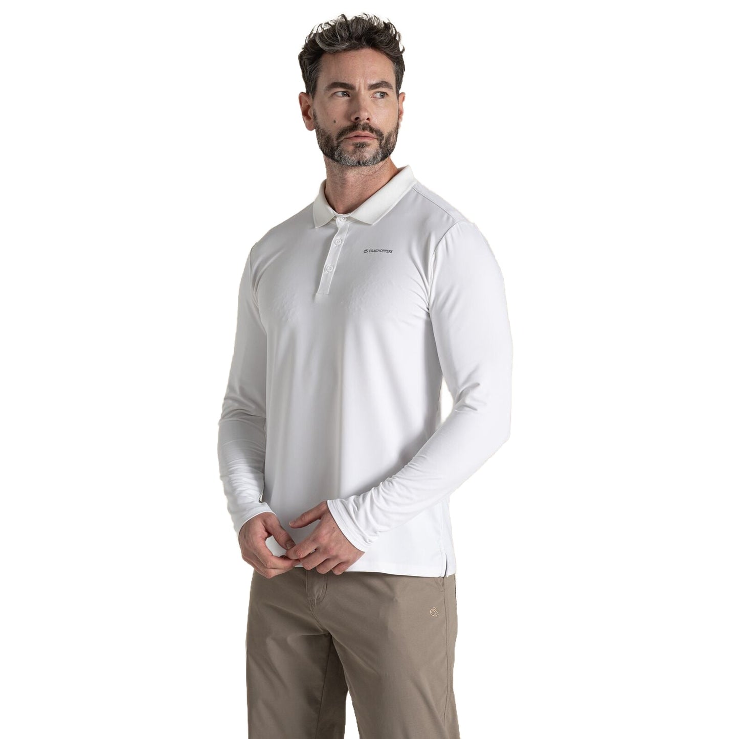 Craghoppers Mens NosiLife Bramshaw Golf Long Sleeve Polo Shirt