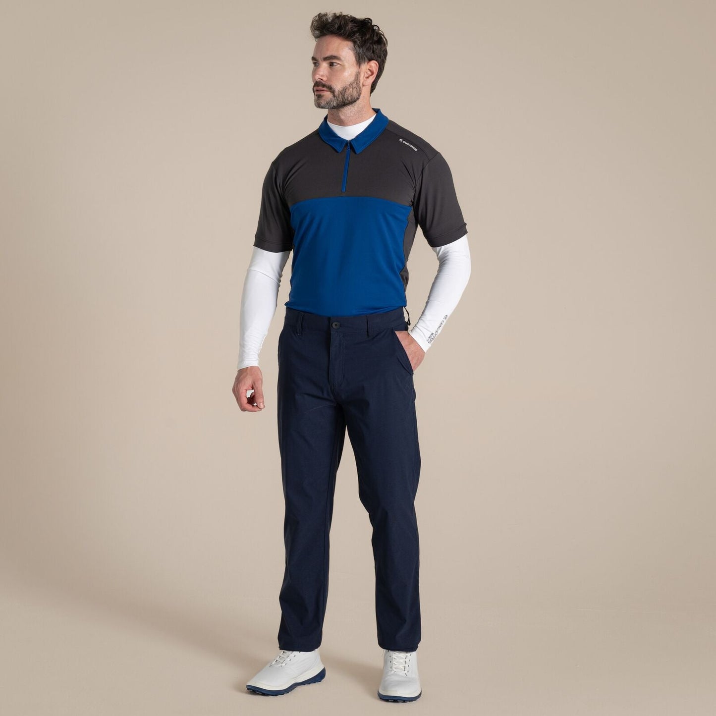 Craghoppers Mens NosiLife Golf Mock Neck Baselayer Top