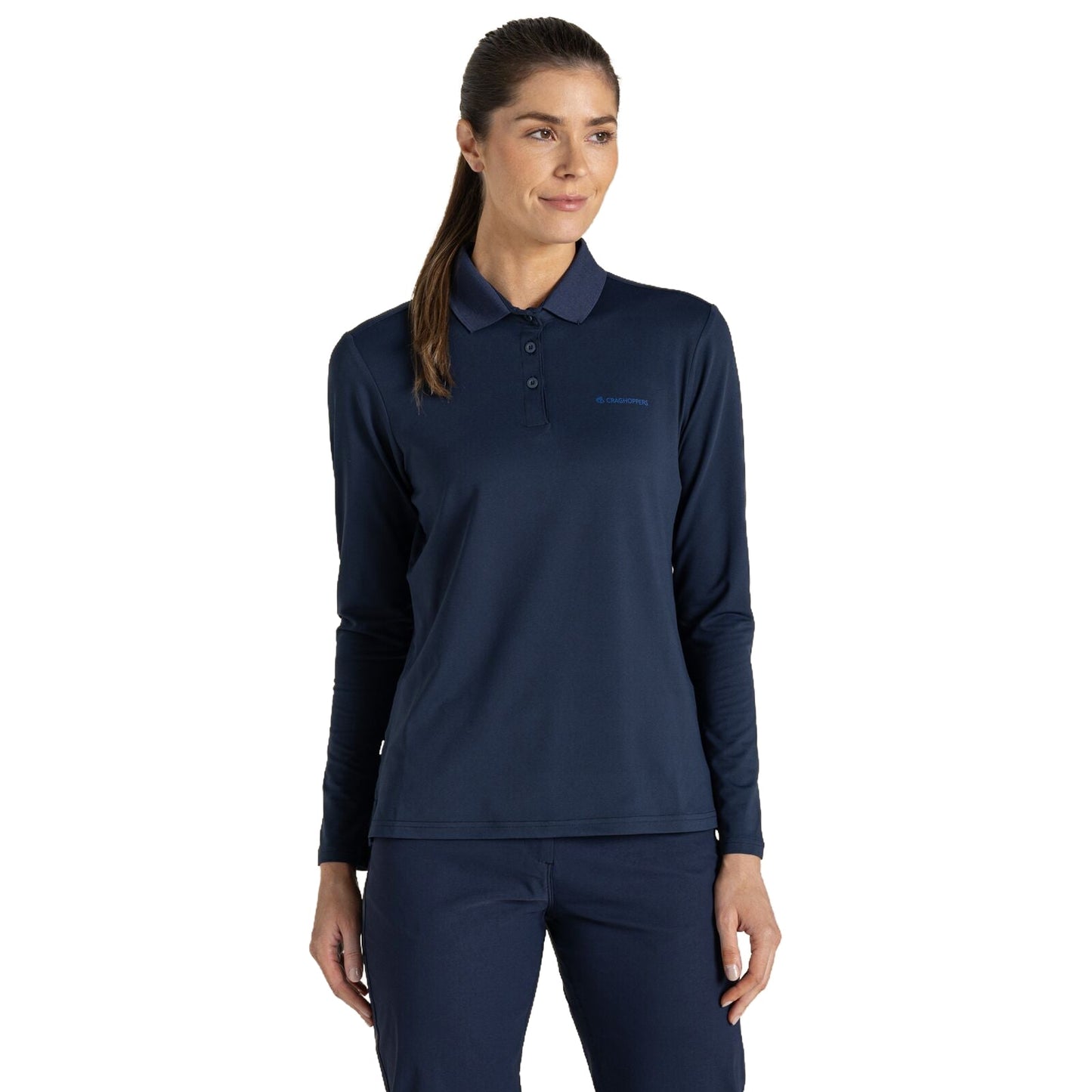 Craghoppers Womens NosiLife Thornbury Golf Long Sleeve Polo Shirt