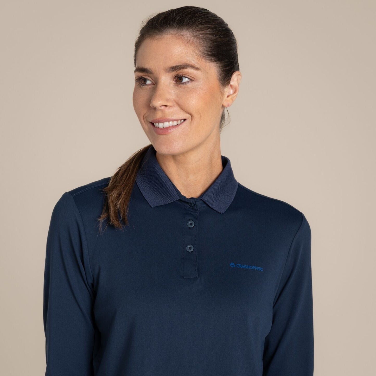 Craghoppers Womens NosiLife Thornbury Golf Long Sleeve Polo Shirt