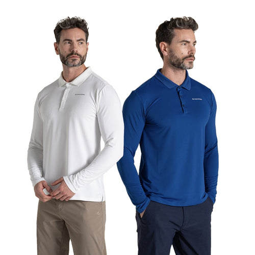 Craghoppers Mens NosiLife Bramshaw Golf Long Sleeve Polo Shirt