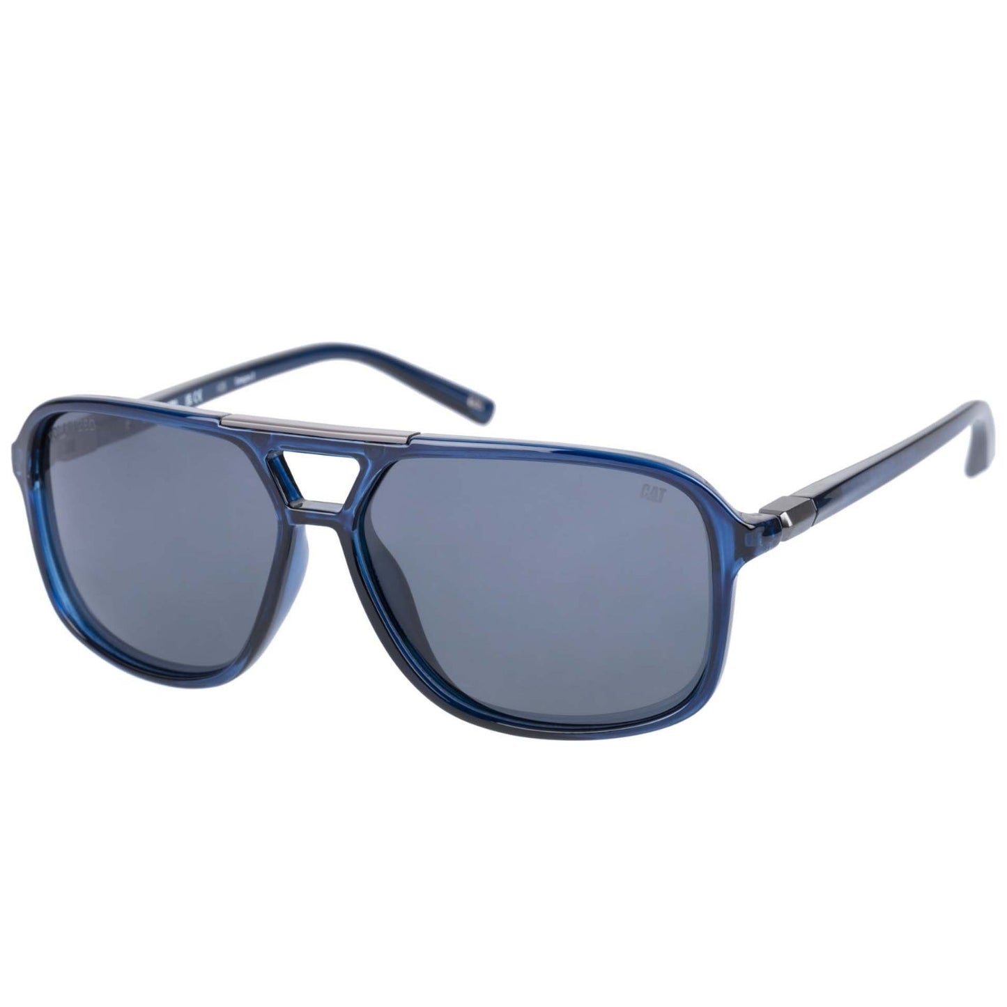 CAT Mens CPS-8505 Polarised Aviator Sunglasses - Gloss Navy/Crystal