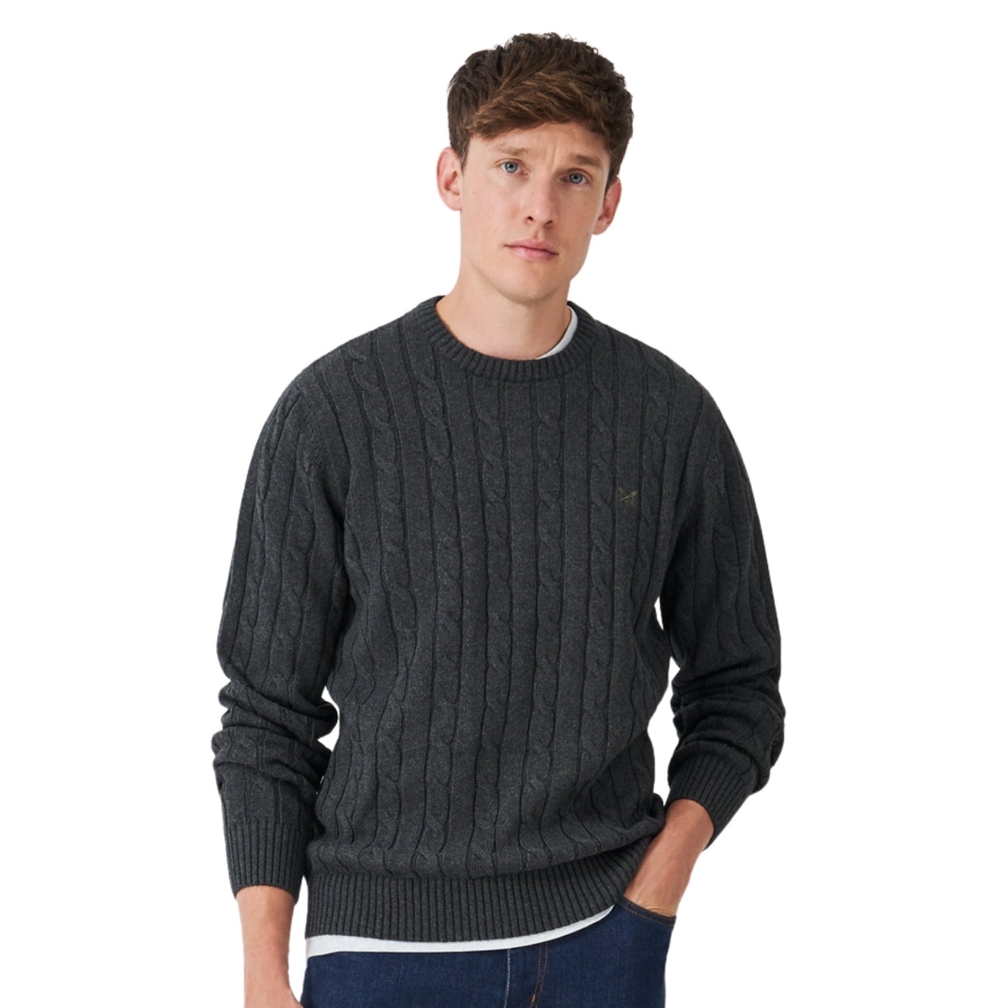 Crew Clothing Mens Oarsman Organic Cable Crew Knitwear Jumper