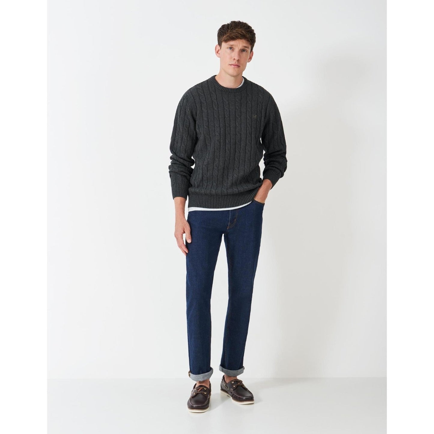 Crew Clothing Mens Oarsman Organic Cable Crew Knitwear Jumper