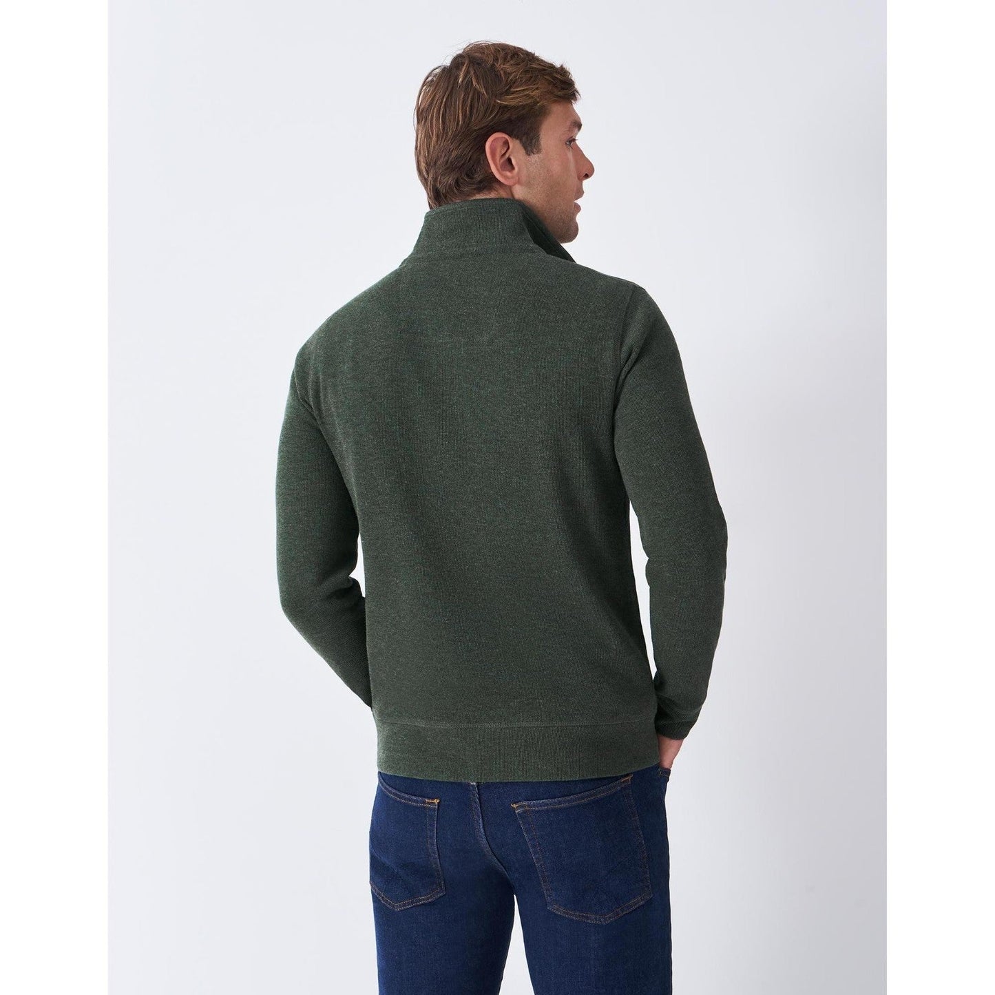 Crew Clothing Mens French Rib Half Zip Sweatshirt