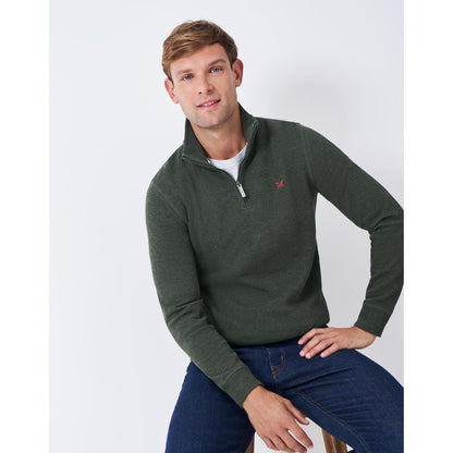 Crew Clothing Mens French Rib Half Zip Sweatshirt