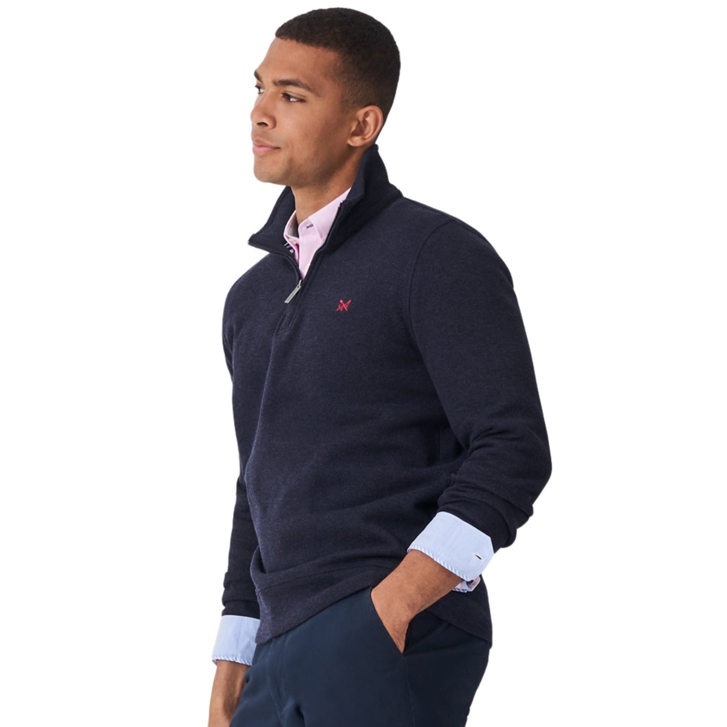 Crew Clothing Mens French Rib Half Zip Sweatshirt
