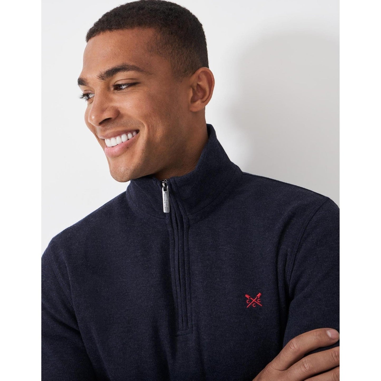 Crew Clothing Mens French Rib Half Zip Sweatshirt