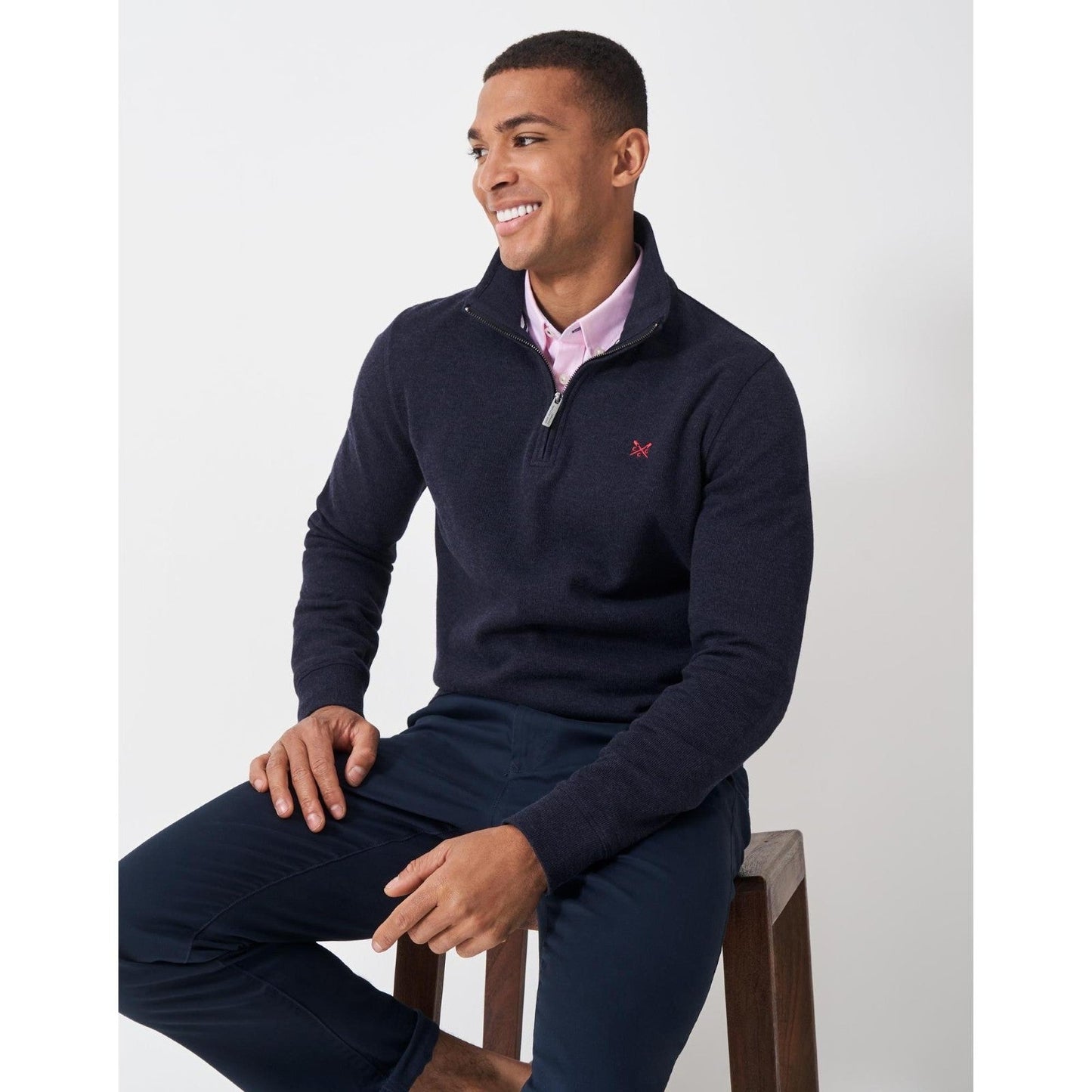 Crew Clothing Mens French Rib Half Zip Sweatshirt