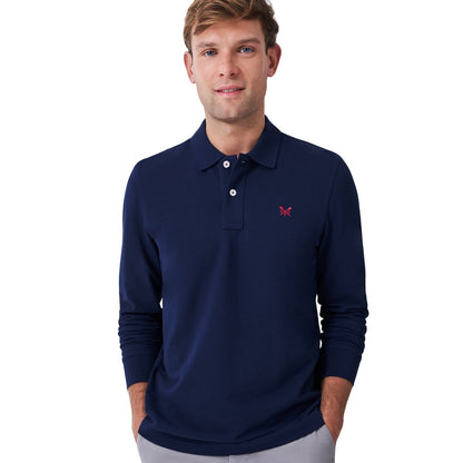 Crew Clothing Mens Pique Long Sleeve Polo Shirt