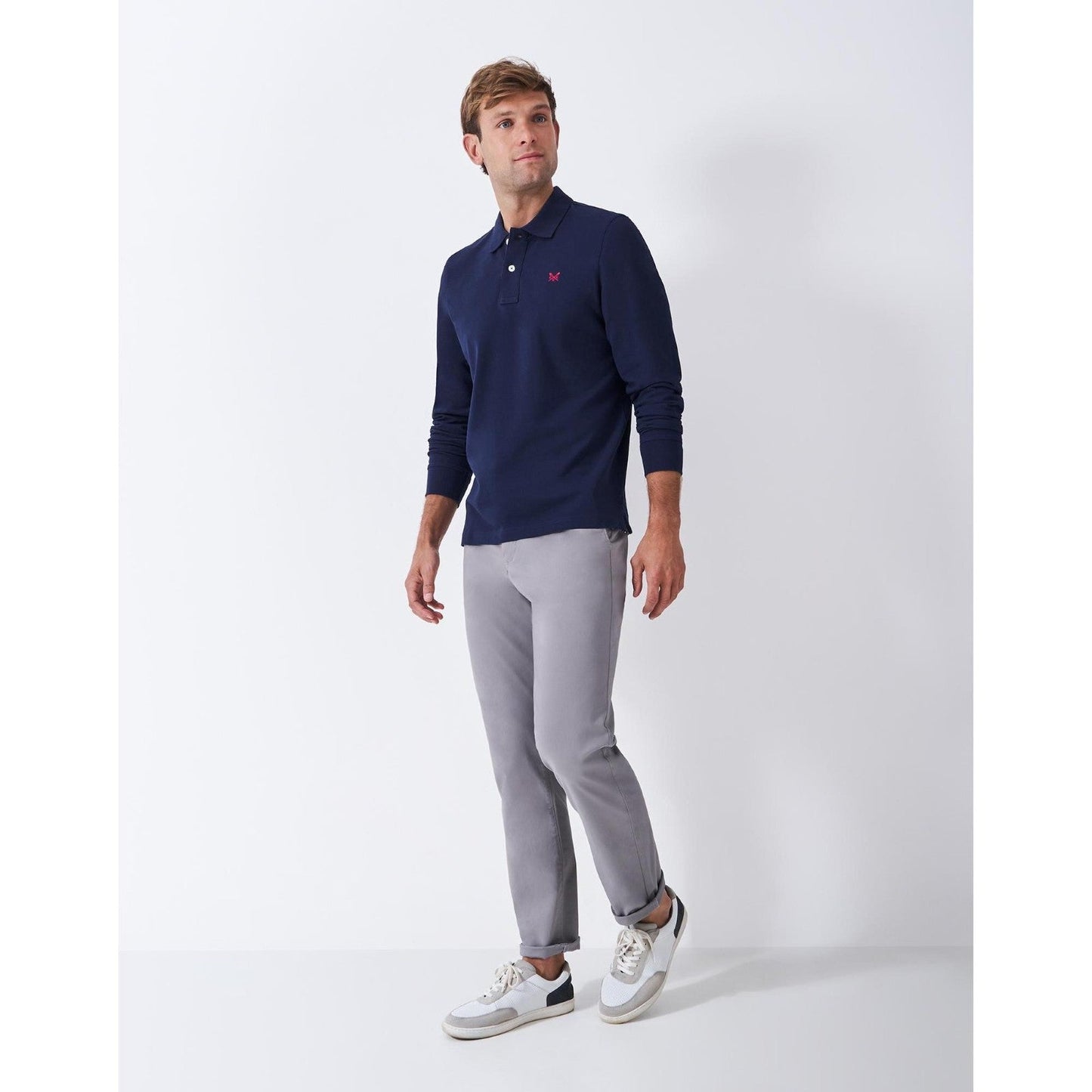 Crew Clothing Mens Pique Long Sleeve Polo Shirt
