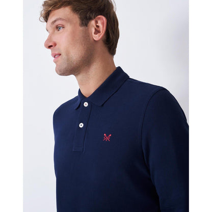 Crew Clothing Mens Pique Long Sleeve Polo Shirt