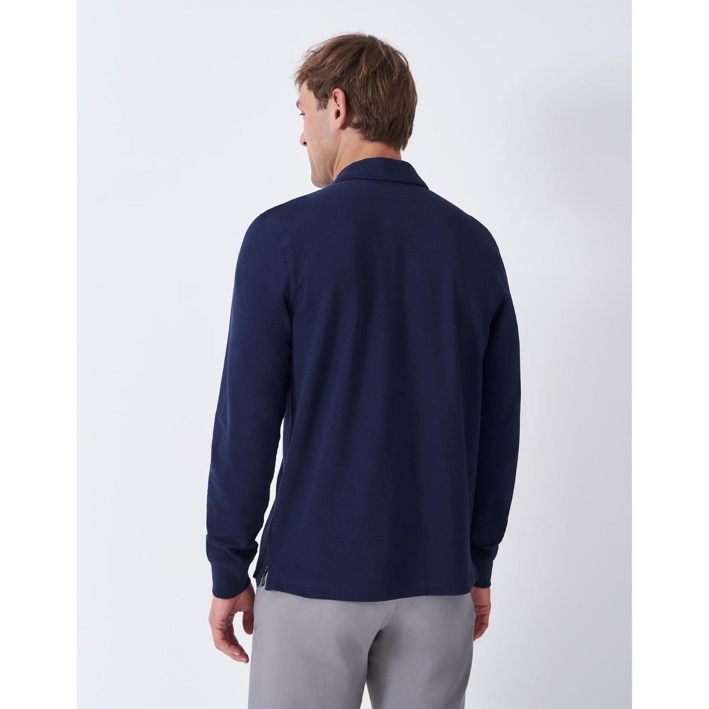 Crew Clothing Mens Pique Long Sleeve Polo Shirt