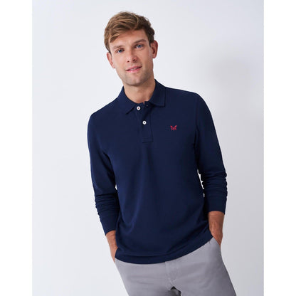 Crew Clothing Mens Pique Long Sleeve Polo Shirt