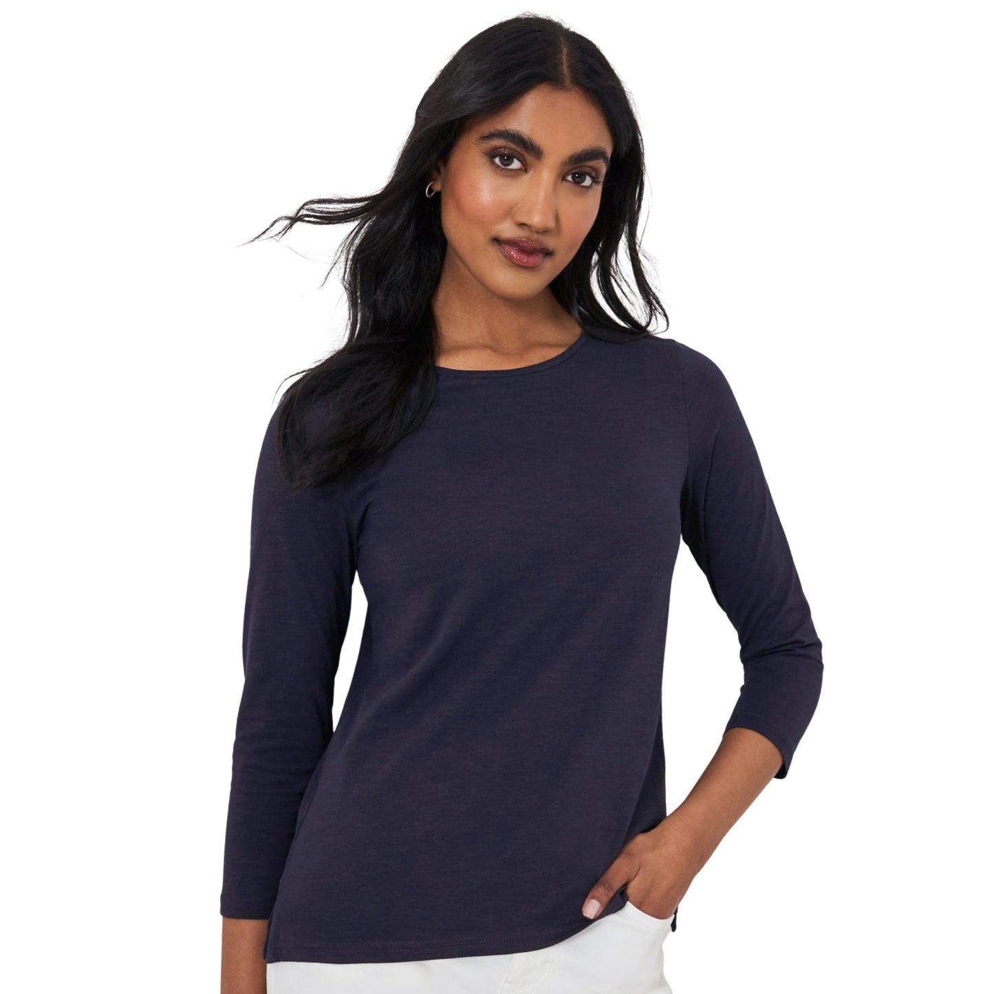 Crew Clothing Mens 3/4 Sleeve Perfect Slub Crew Neck Sweatshirt