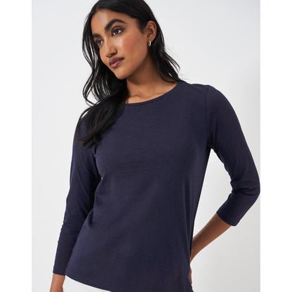 Crew Clothing Mens 3/4 Sleeve Perfect Slub Crew Neck Sweatshirt