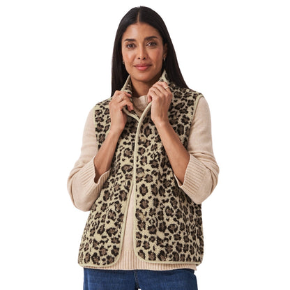 Crew Clothing Womens Printed Borg Gilet Gilet