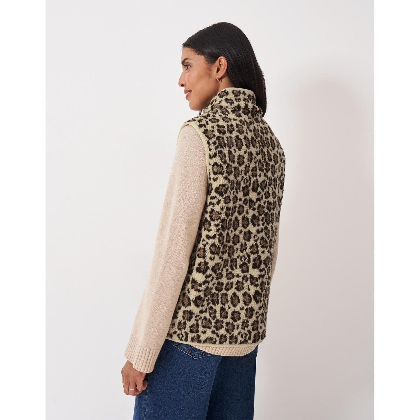 Crew Clothing Womens Printed Borg Gilet Gilet