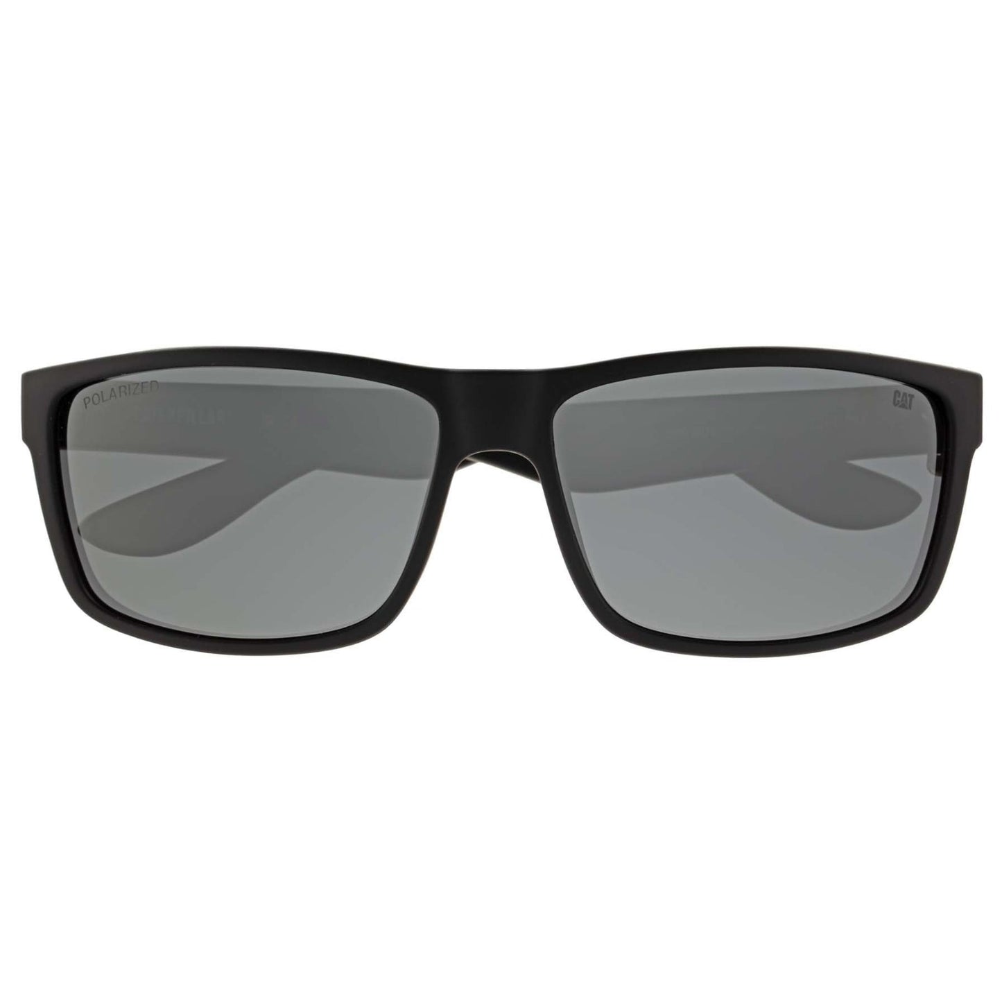 CAT Mens CTS-8018 Polarised Sporty Sunglasses - Matte Black/Silver Mirror
