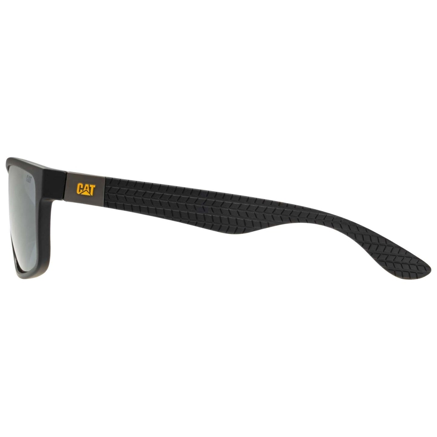 CAT Mens CTS-8018 Polarised Sporty Sunglasses - Matte Black/Silver Mirror