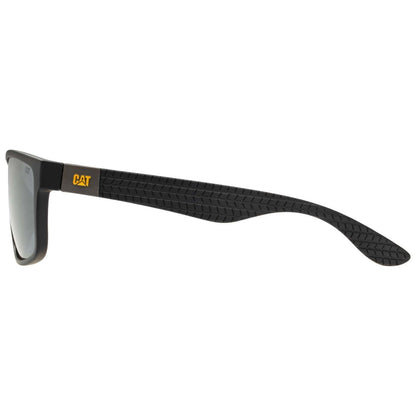CAT Mens CTS-8018 Polarised Sporty Sunglasses - Matte Black/Silver Mirror