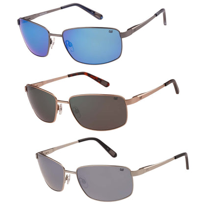 CAT Mens CTS-8030 Polarised Wrapped Metal Sunglasses