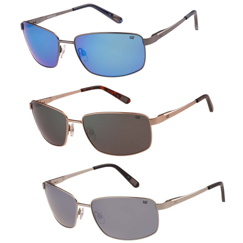 CAT Mens CTS-8030 Polarised Wrapped Metal Sunglasses