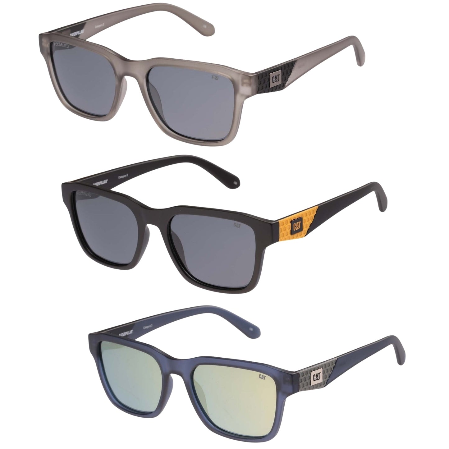 CAT Mens CTS-8037 Polarised Hexagon Sunglasses
