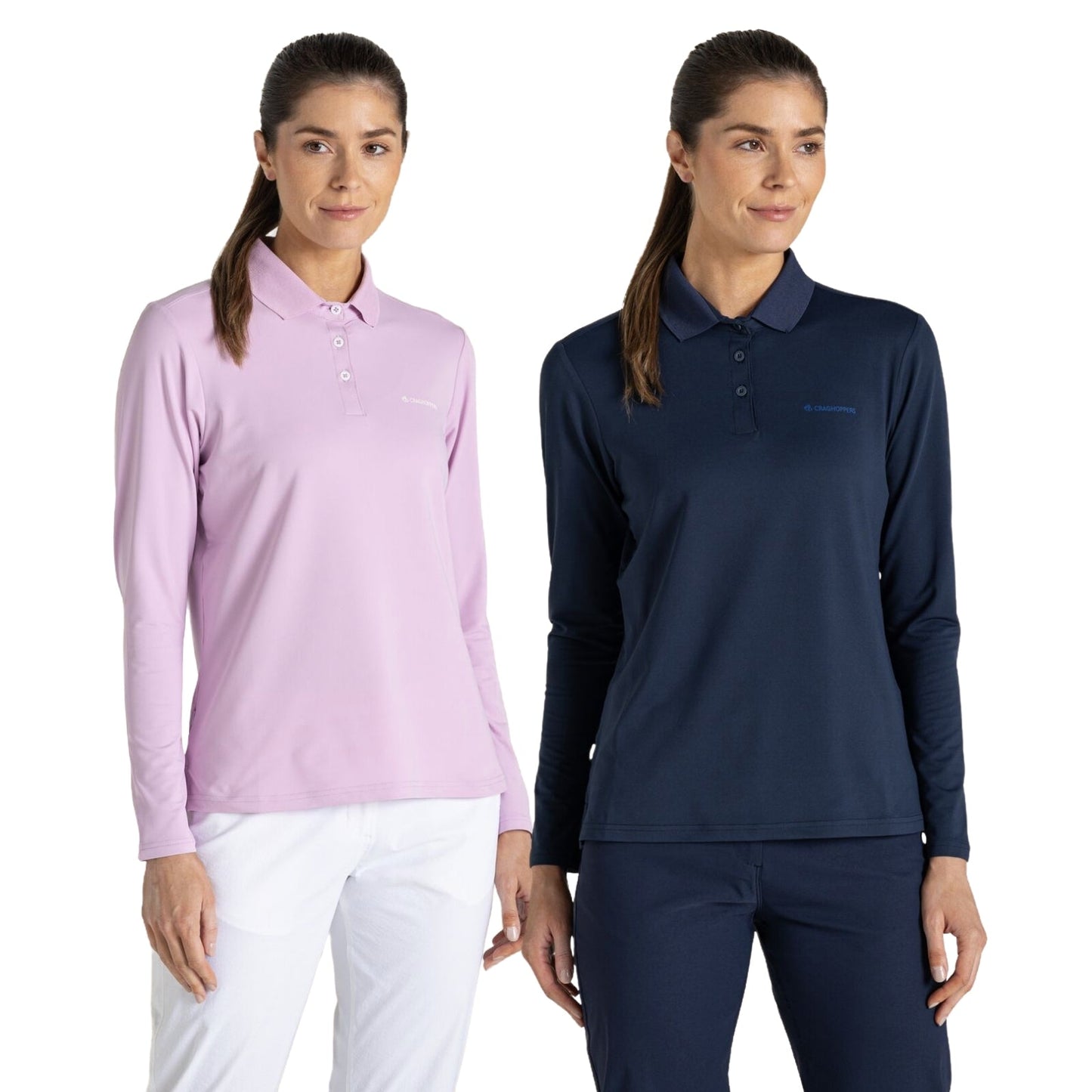 Craghoppers Womens NosiLife Thornbury Golf Long Sleeve Polo Shirt