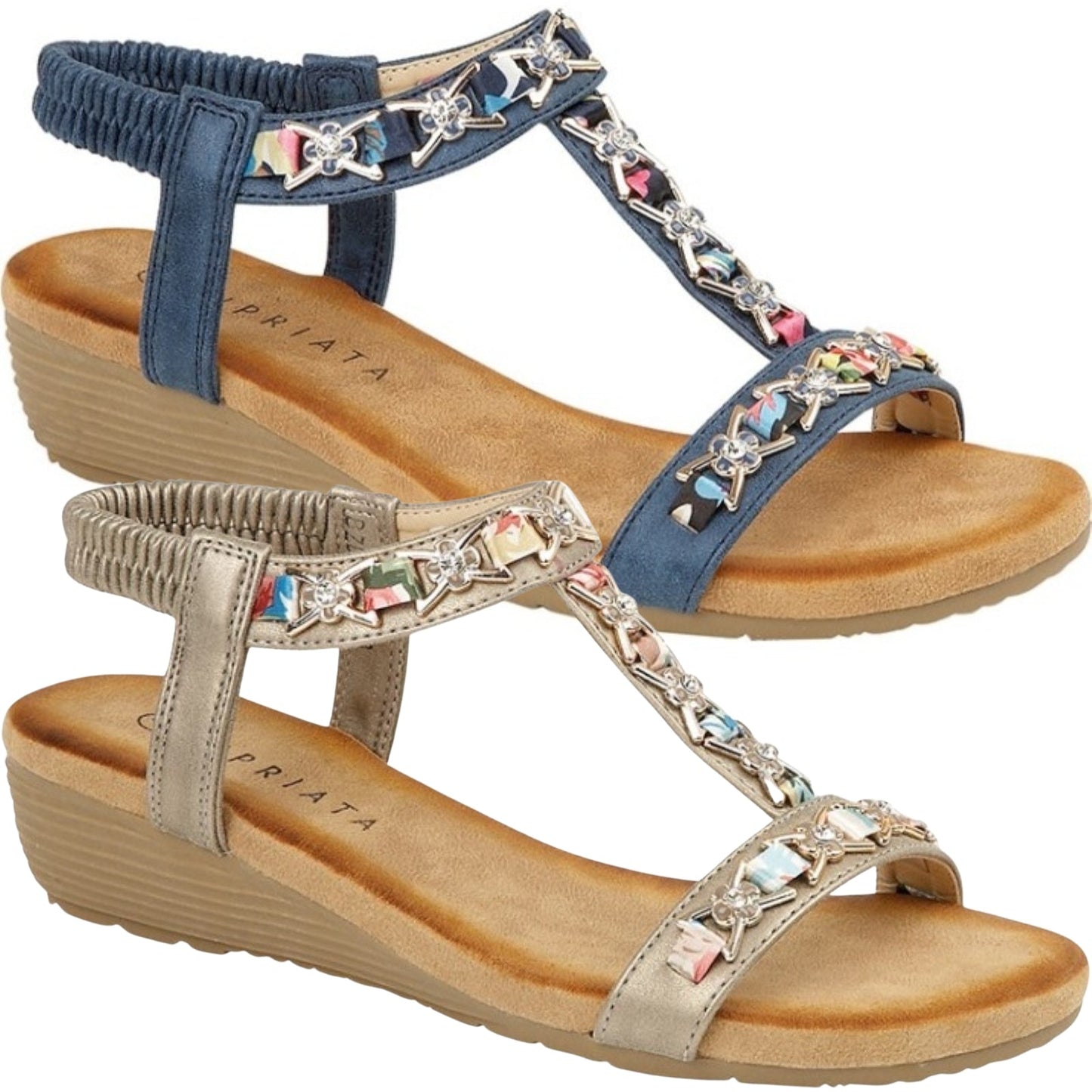 Cipriata Womens Lia Jewelled Sling Back Sandals