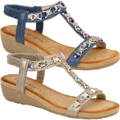 Cipriata Womens Lia Jewelled Sling Back Sandals