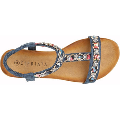 Cipriata Womens Lia Jewelled Sling Back Sandals