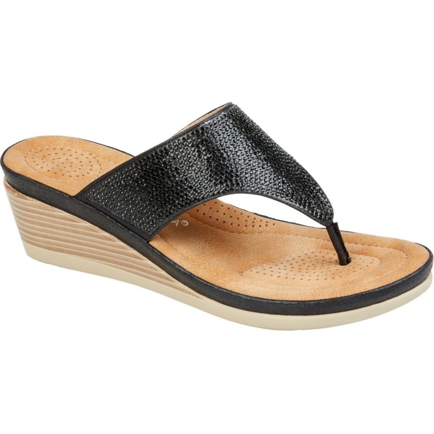 Cipriata Womens Sandra Diamonte Wedge Sandals