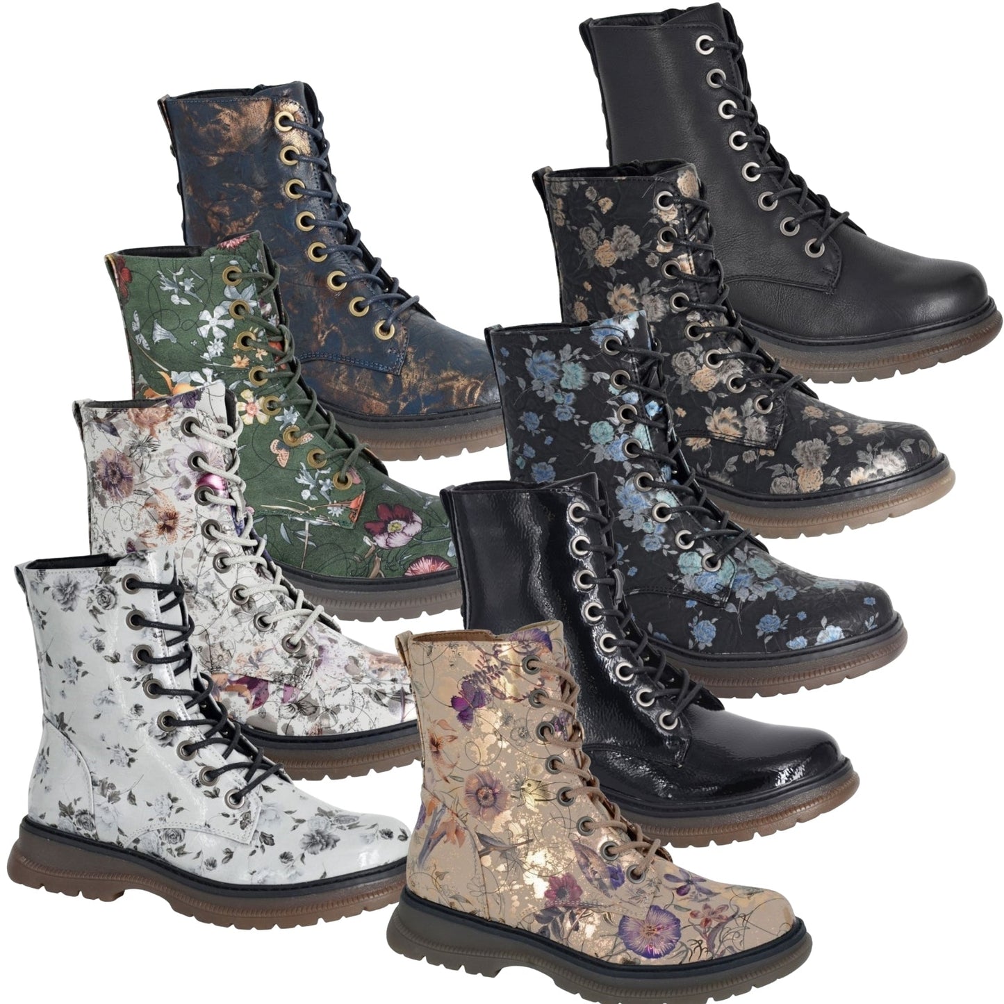 Cipriata Womens Annetta 8 Eye Lace Boots