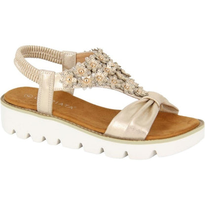 Cipriata Womens Salvia Floral Sling Back Sandals