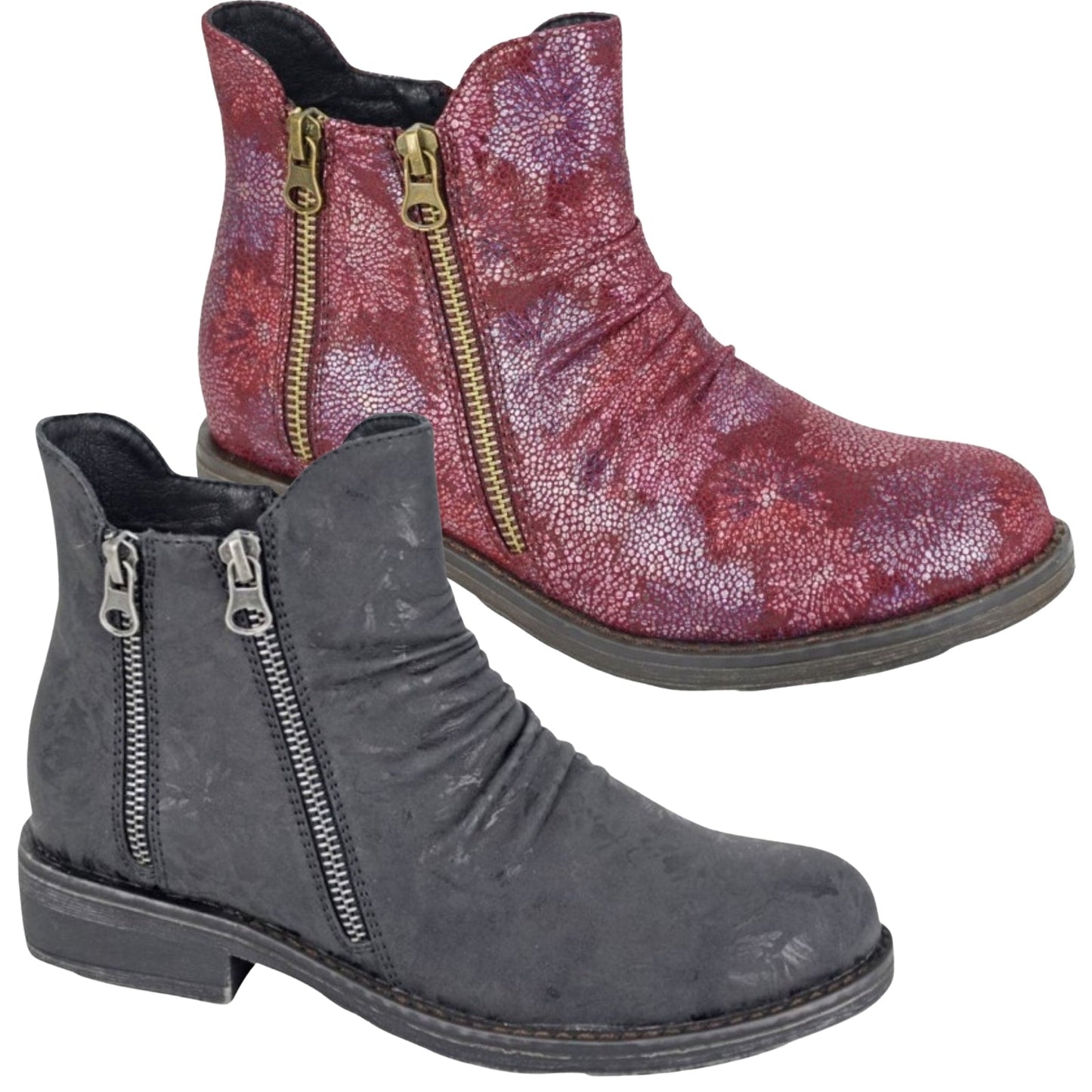 Cipriata Womens Agatina 3 Zip Ankle Boots