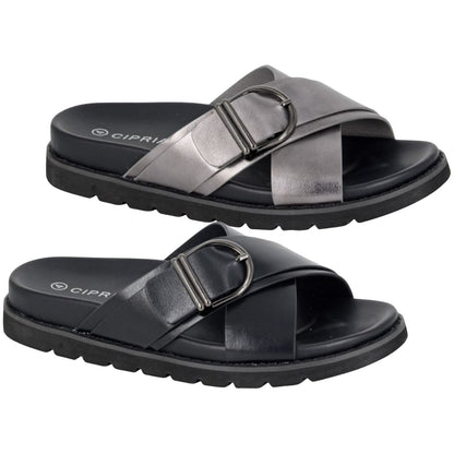 Cipriata Womens Dalia X Over Buckle Sandals