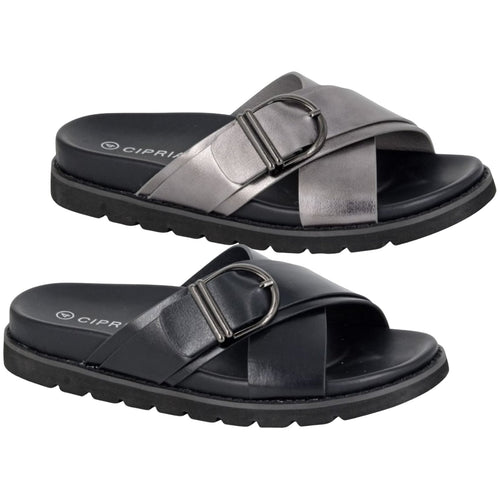 Cipriata Womens Dalia X Over Buckle Sandals