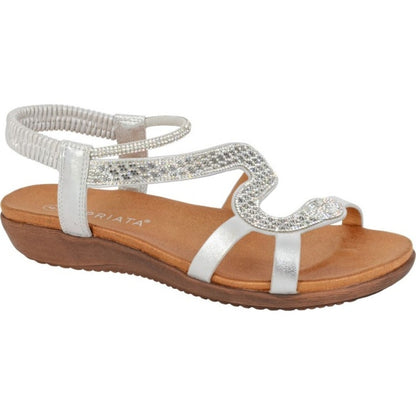 Cipriata Womens Serpent Sling Back Jewelled Sandals