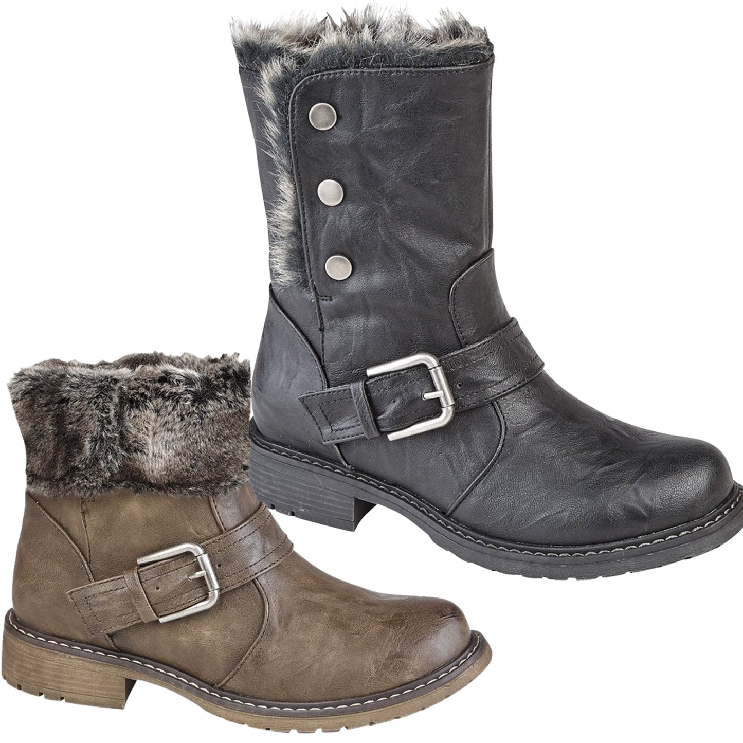 Cipriata Womens Andreana Biker Style Ankle Boots