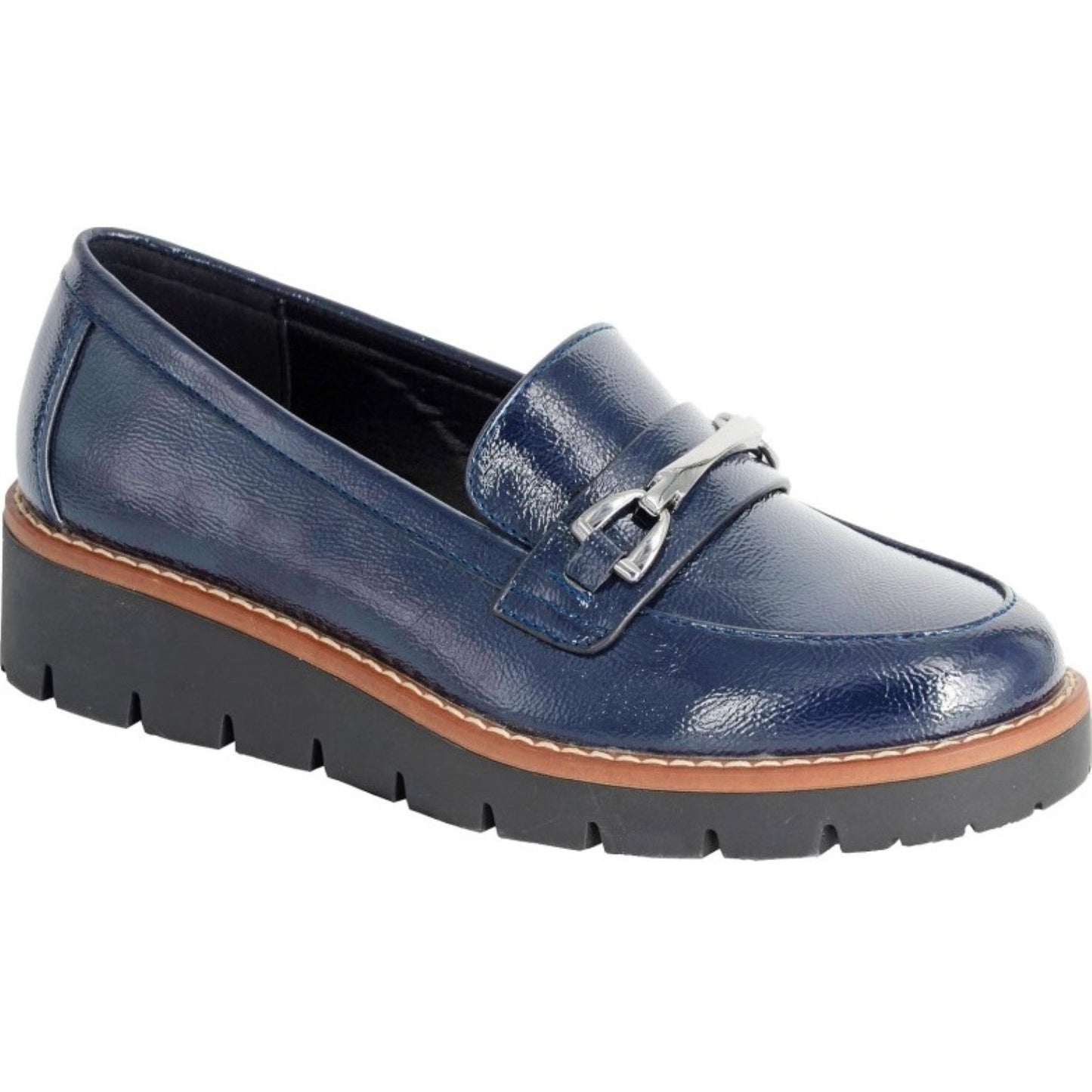 Cipriata Womens Miranda Saddle Trim Loafers